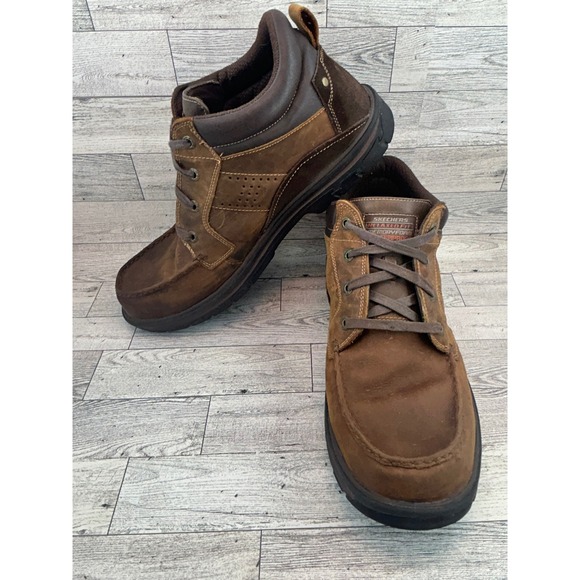 Skechers Relaxed Fit Memory Foam Waterproof Leather Ankle Boots Size 13 - Picture 1 of 12